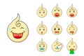 set of baby emoticon expressions Royalty Free Stock Photo