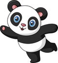 Cute baby cartoon panda dancing