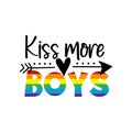 Kiss more boys - LGBT slogan with cats against homosexual discrimination.