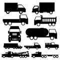 trucks silhouette vector illustration