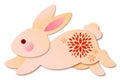 Icon Snow Rabbit Chinnese Royalty Free Stock Photo