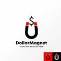 letter U magnet font with S dollar symbol Related to initial monogram business
