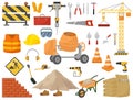 Set of construction tools element Royalty Free Stock Photo