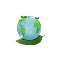 world watercolor emotion element ,world environment day, save the world, earth day, on white background vecter illustration