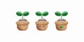 set of collection seedlings in pot watercolor emotion element ,world environment day, save the world, earth day, vector