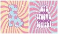 Groovy Retro 70s Style Vector Prints for Disco Lovers.