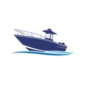 Marine console fishing boats logo Icon Illustration Brand Identity