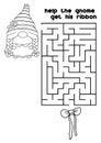 Children education page maze cute gnome character design Royalty Free Stock Photo