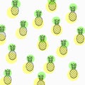 Pineaple sticker and walpapper on white background Royalty Free Stock Photo