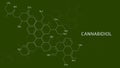 Chemical formulas of cannabidiol (CBD) cannabis molecule