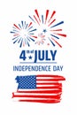 Bunner - Independence Day. Flag of the United States of America, brush stroke background. Royalty Free Stock Photo