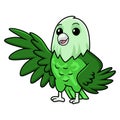 Cute grey headed love bird cartoon waving hand