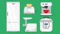 Kitchen appliances icons set. Flat illustration of kitchen appliances vector icons Royalty Free Stock Photo