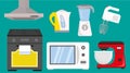 Kitchen appliances icons set. Flat illustration of kitchen appliances vector icons Royalty Free Stock Photo