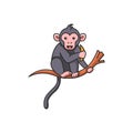 monkey cartoon on branch