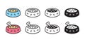 Dog food bowl icon bone logo symbol vector french bulldog pet cartoon character Royalty Free Stock Photo