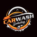 Carwash logo design with buffer washer template