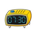 Yellow digital alarm clock