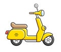 Yellow motor scooter