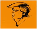 Donald Trump side profile caricature