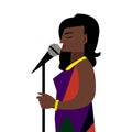 Singer Womern player vector stock Illustration, Jazz Music Vector, singer women vector Royalty Free Stock Photo