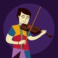 Violin player vector stock Illustration, Jazz Music Vector, violin women vector Royalty Free Stock Photo