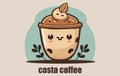 Coffee to go paper cups hand drawn vector illustration. Hot drinks take away concept,
