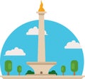 Vector Monas on sky blue background Royalty Free Stock Photo