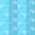 Blue cloud swirls on blue seamless pattern stock vector