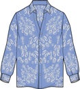 Unisex Wear Aloha Floral Resort Wear Shirt Vector