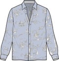 Unisex Wear Aloha Floral Resort Wear Shirt Vector