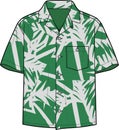 Unisex Wear Aloha Floral Resort Wear Shirt Vector