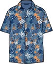 Unisex Wear Aloha Floral Resort Wear Shirt Vector