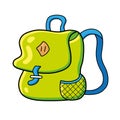 Green backpack isolated Royalty Free Stock Photo