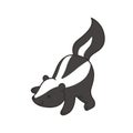 Skunk icon in flat style