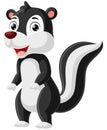 Cute baby skunk cartoon standing