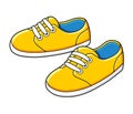 Yellow sneakers pair