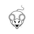 mouse illustration with line concept. simple and minimal style Royalty Free Stock Photo