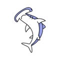 Hummerhead Shark line icon Royalty Free Stock Photo