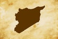 Brown map of Country Syria isolated on old paper grunge texture background - vector Royalty Free Stock Photo