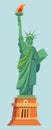 new york city icon statue of liberty illustration design in cartoon flat style Royalty Free Stock Photo