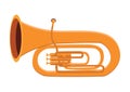 Golden tuba vector design. Tuba clipart. Tuba musical wind instrument Royalty Free Stock Photo