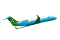 Blue green airplane fly mode shape