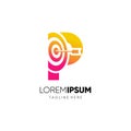 Letter P Target Initial Logo Design Vector Icon Graphic Emblem Illustration Royalty Free Stock Photo