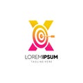 Letter X Target Initial Logo Design Vector Icon Graphic Emblem Illustration Royalty Free Stock Photo
