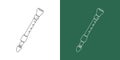 Recorder line drawing cartoon style. Woodwind instrument flute recorder clipart drawing in linear style Royalty Free Stock Photo