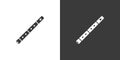 Bamboo flute flat web icon. Bamboo flute logo design. Woodwind instrument flute sign silhouette solid black icon vector design