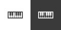 Piano keyboard flat web icon. Piano keys logo. Musical instrument piano keyboard sign silhouette icon solid black vector design Royalty Free Stock Photo