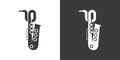 Baritone saxophone flat web icon. Saxophone logo. Brass instrument baritone saxophone sign silhouette solid black vector design