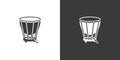 Timpani drum flat web icon. Timpani logo. Percussion instrument timpani drum sign silhouette icon solid black vector design
